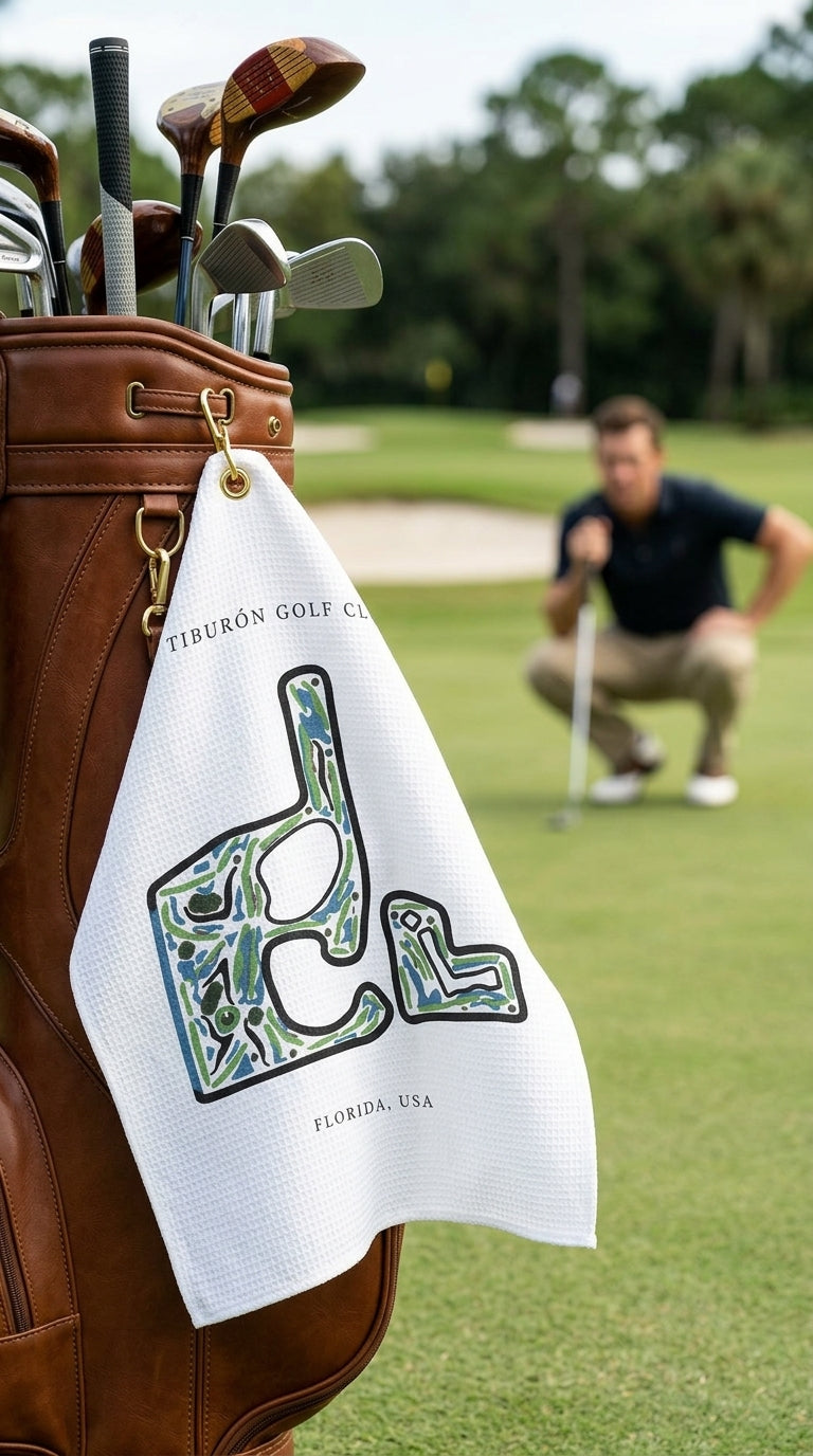 Tiburón Golf Club Golf Course Prints, Florida | Golf Course Print Towels | Golf Course Microfiber