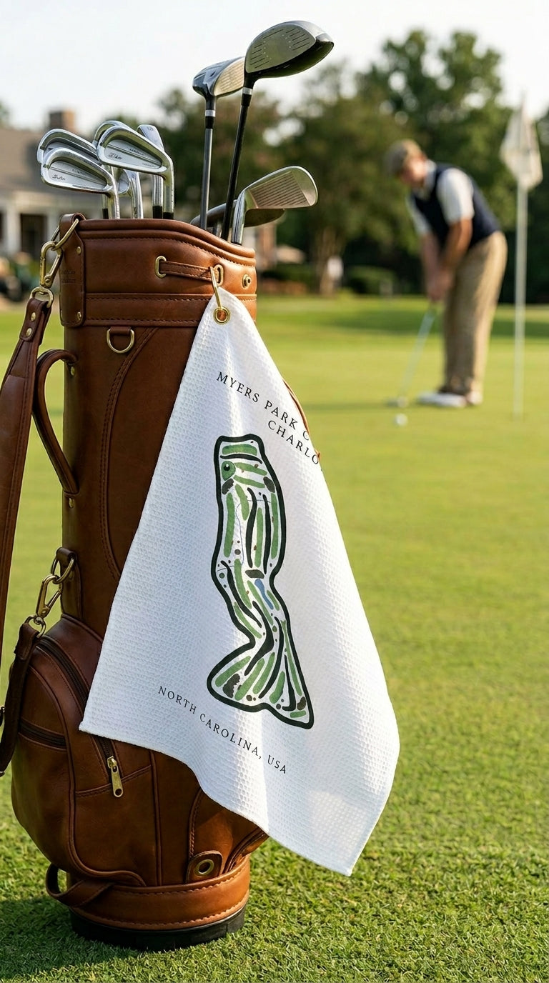 Myers Park Country Club Golf Course Prints, North Carolina | Golf Course Print Towels | Golf Course Microfiber