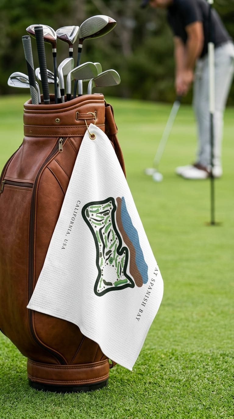 The Links at Spanish Bay Golf Course Print, California | Golf Course Print Towels | Golf Course Microfiber