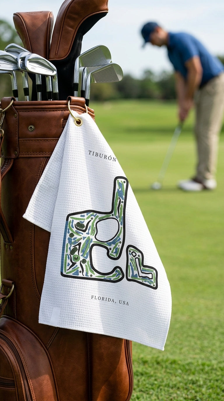 Tiburón Golf Club Golf Course Prints, Florida | Golf Course Print Towels | Golf Course Microfiber