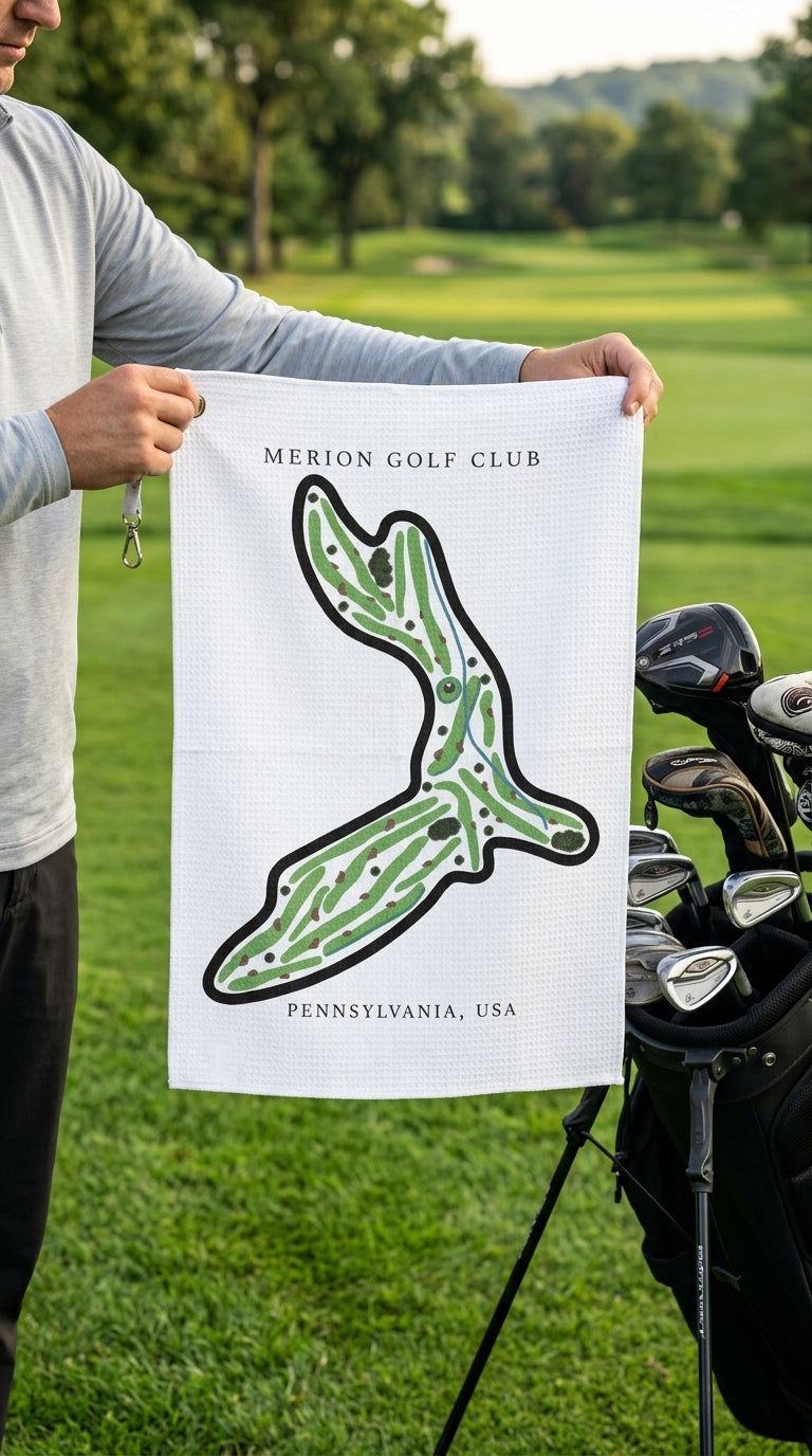 Merion Golf Club Golf Course Prints – Pennsylvania | Golf Course Print Towels | Golf Course Microfiber