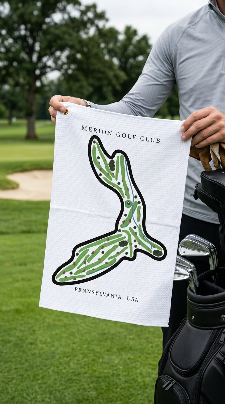 Merion Golf Club Golf Course Prints – Pennsylvania | Golf Course Print Towels | Golf Course Microfiber