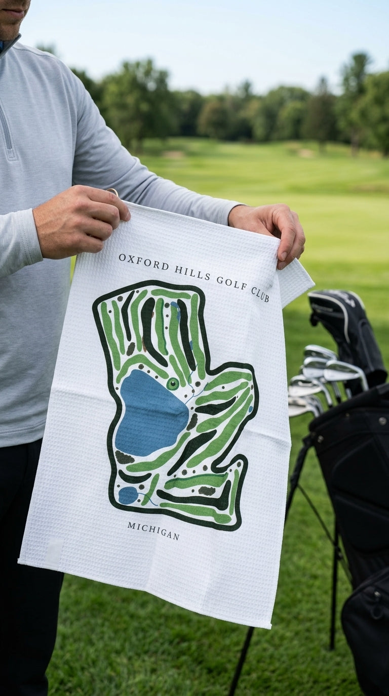 Oxford Hills Golf Club Golf Course Prints, Michigan | Golf Course Print Towels | Golf Course Microfiber