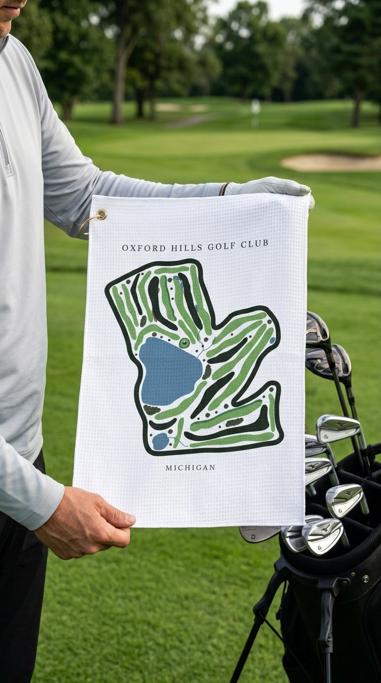 Oxford Hills Golf Club Golf Course Prints, Michigan | Golf Course Print Towels | Golf Course Microfiber