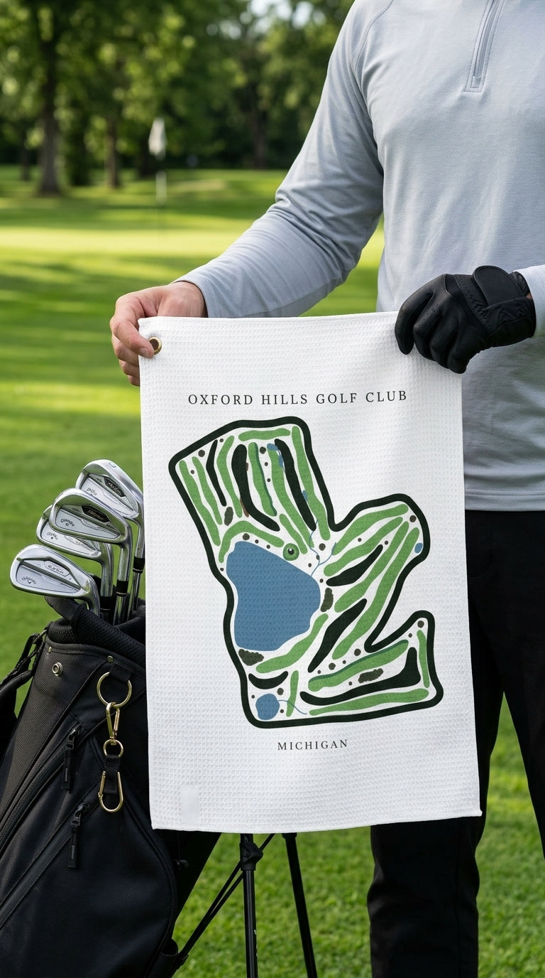 Oxford Hills Golf Club Golf Course Prints, Michigan | Golf Course Print Towels | Golf Course Microfiber