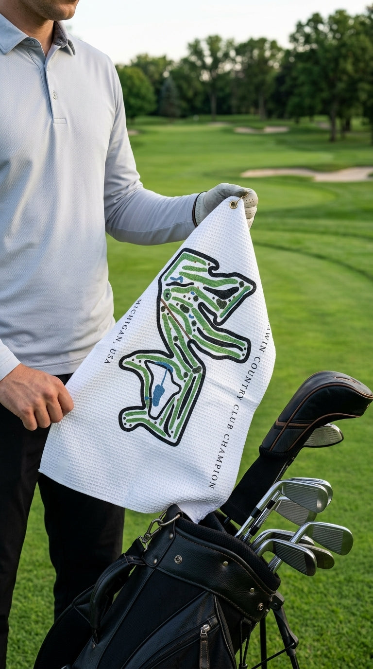 Wawanowin Country Club Golf Course Prints, Michigan | Golf Course Print Towels | Golf Course Microfiber
