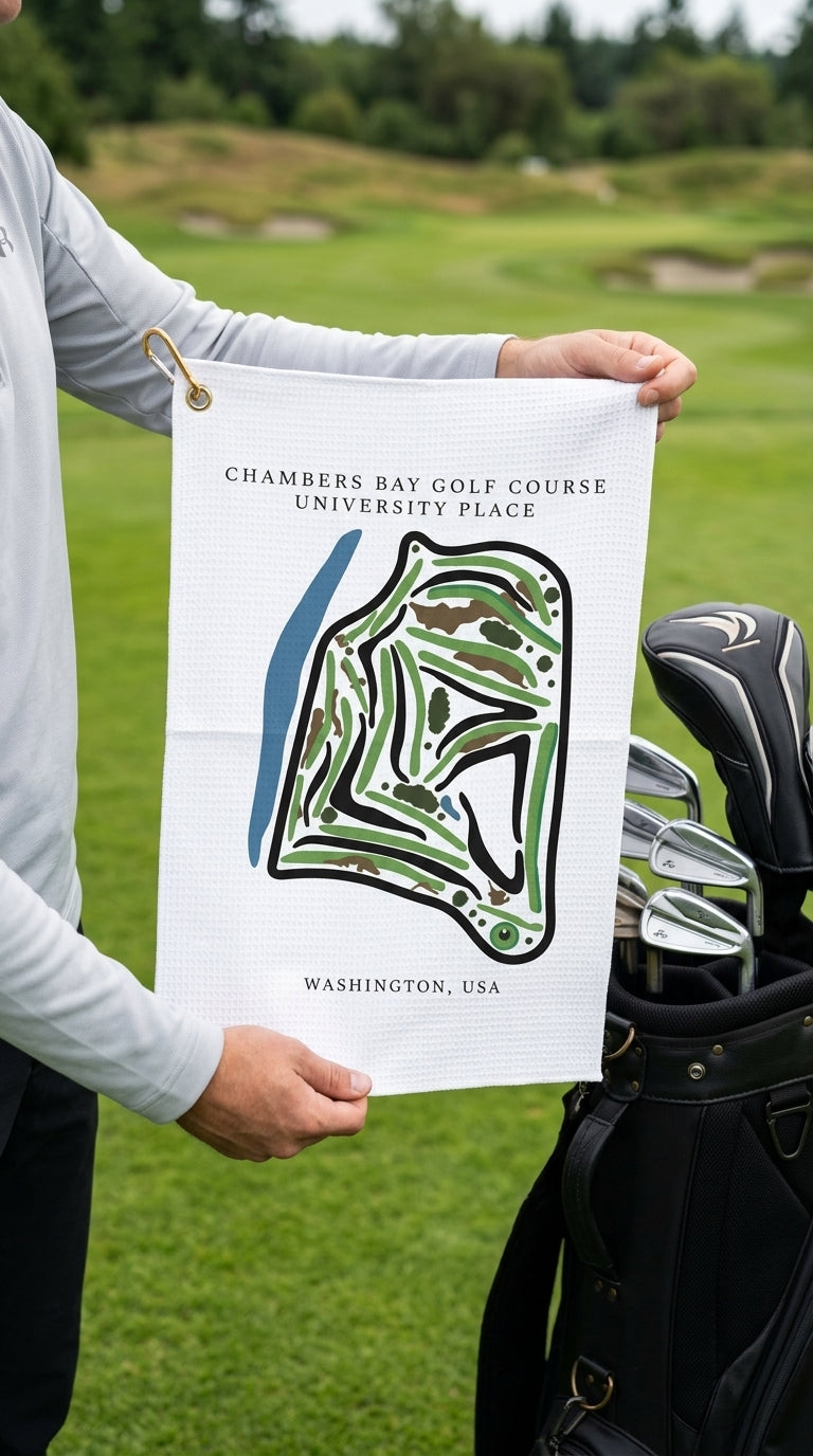 Chambers Bay Golf Course Prints, Washington | Golf Course Print Towels | Golf Course Microfiber