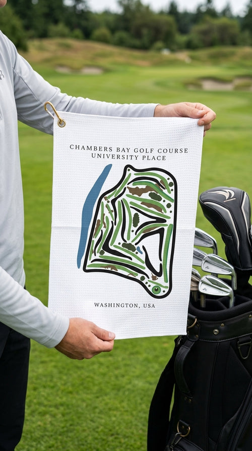 Chambers Bay Golf Course Prints, Washington | Golf Course Print Towels | Golf Course Microfiber