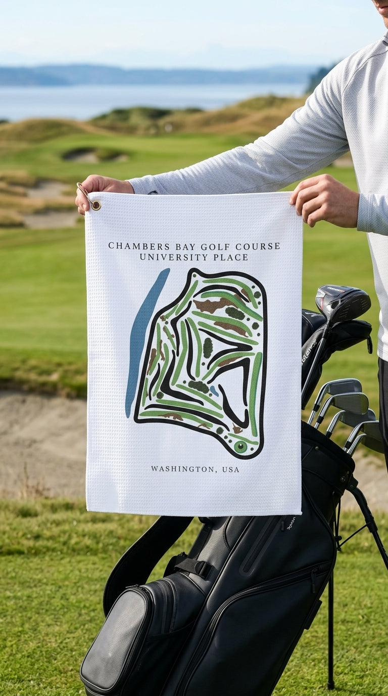 Chambers Bay Golf Course Prints, Washington | Golf Course Print Towels | Golf Course Microfiber
