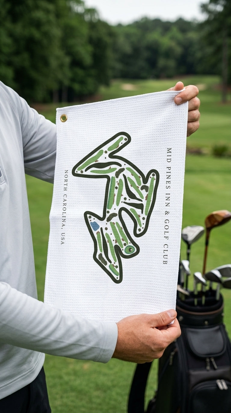 Mid Pines Inn Golf Club Course Print, North Carolina | Golf Course Print Towels | Golf Course Microfiber