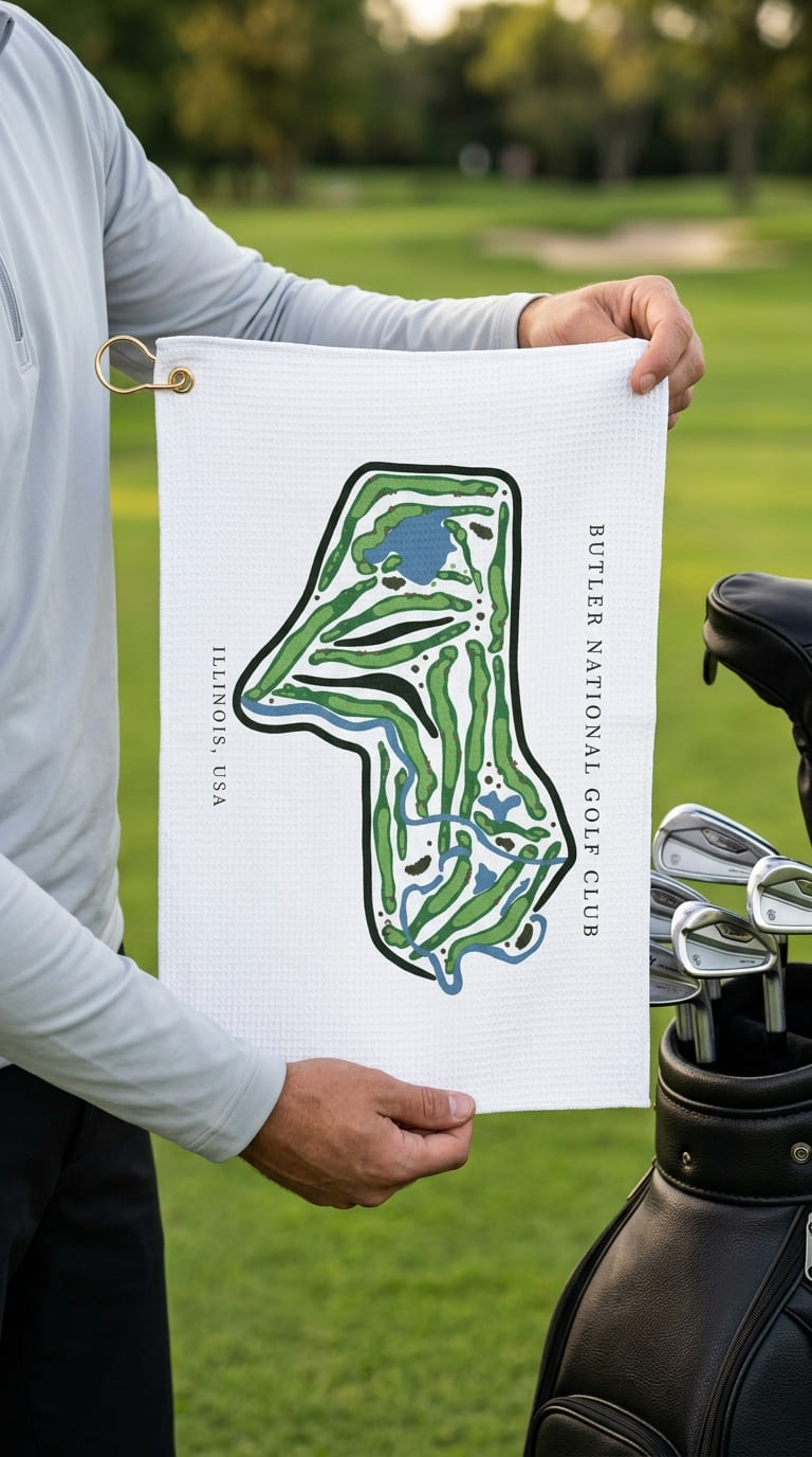 Butler national golf club Illinois | Golf Course Print Towels | Golf Course Microfiber