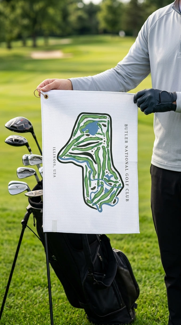 Butler national golf club Illinois | Golf Course Print Towels | Golf Course Microfiber