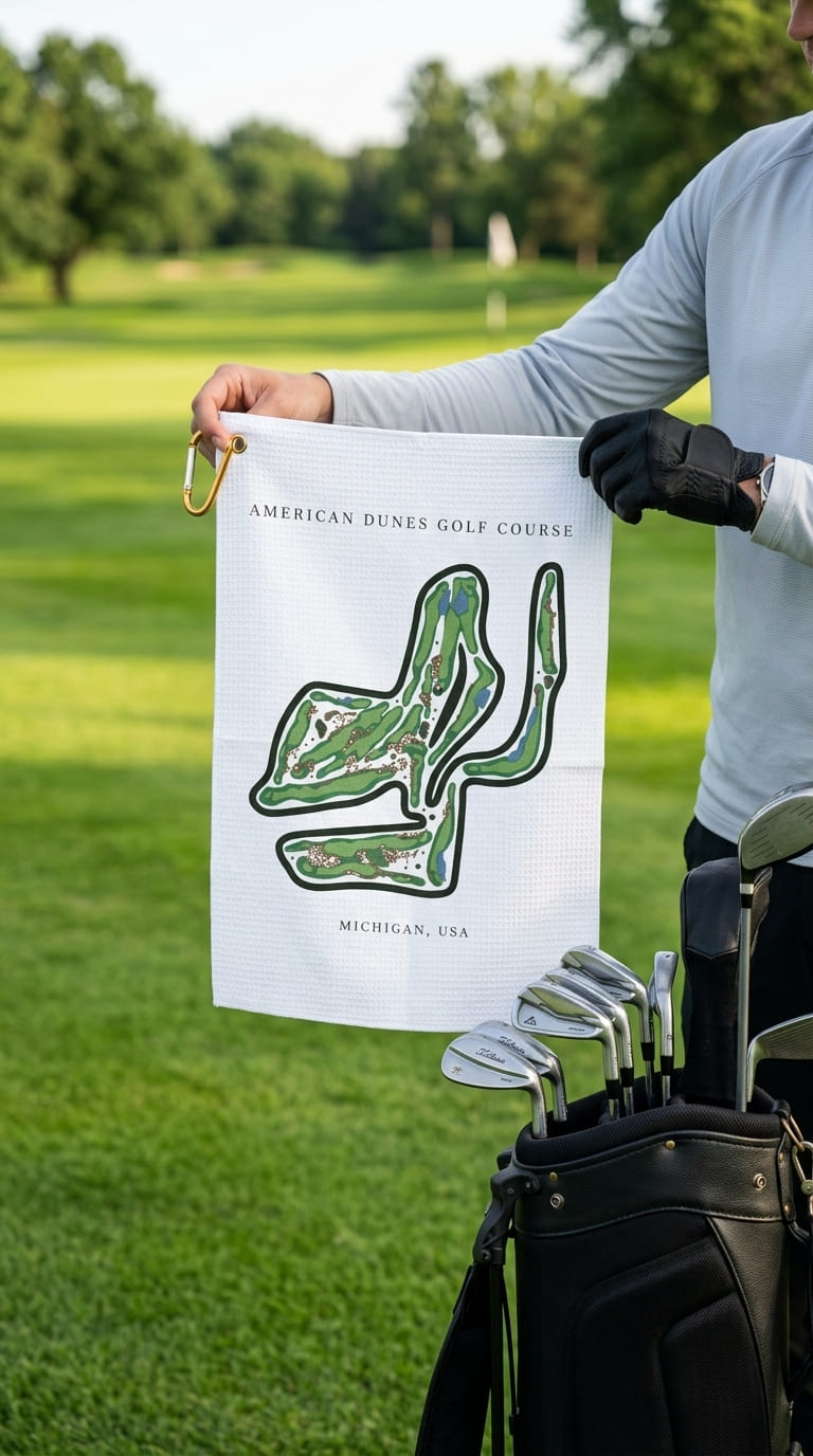 American Dunes Golf Course, Michigan | Golf Course Print Towels | Golf Course Microfiber