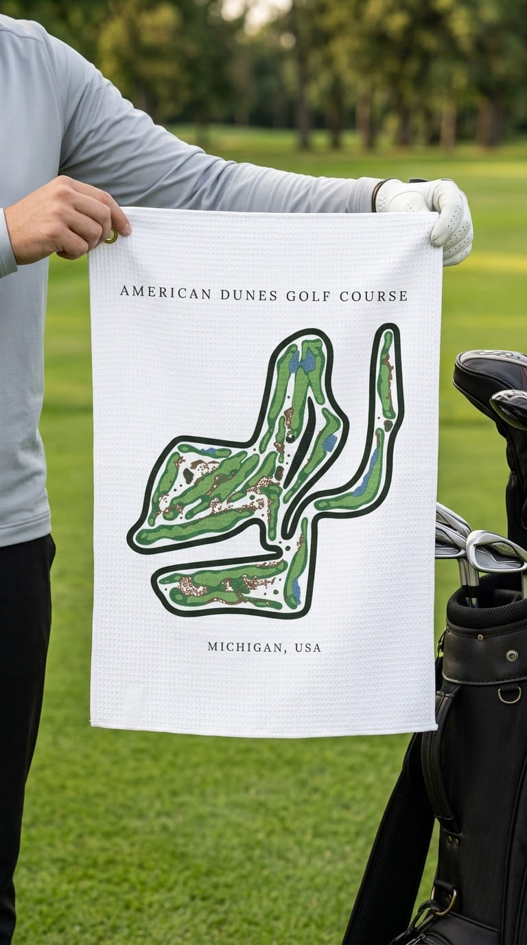 American Dunes Golf Course, Michigan | Golf Course Print Towels | Golf Course Microfiber