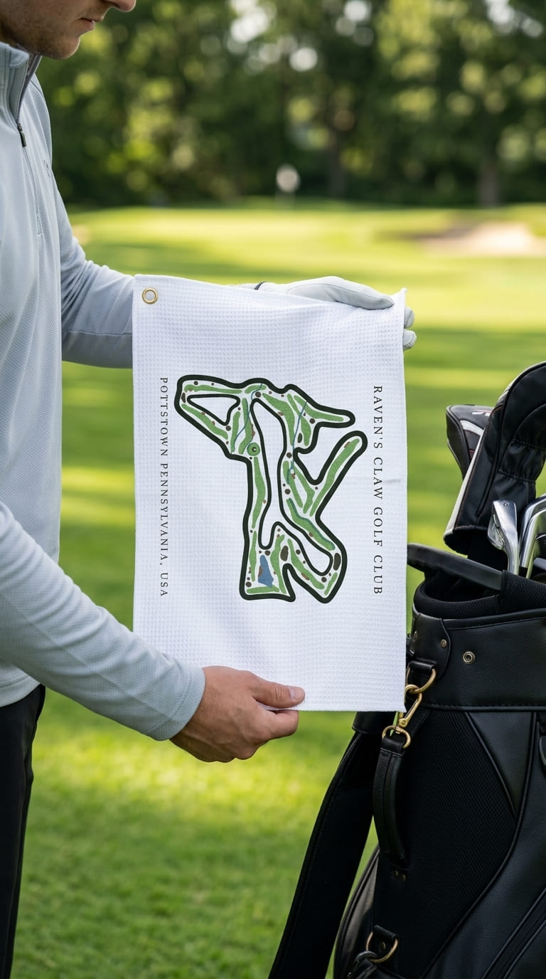 Raven's claw golf club Pottstown pennsylvania | Golf Course Print Towels | Golf Course Microfiber