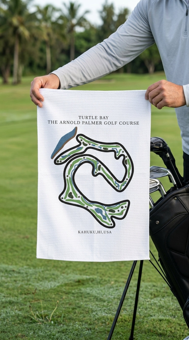 The Arnold Palmer Golf Course Golf Course Prints, Kahuku – Hawaii | Golf Course Print Towels | Golf Course Microfiber
