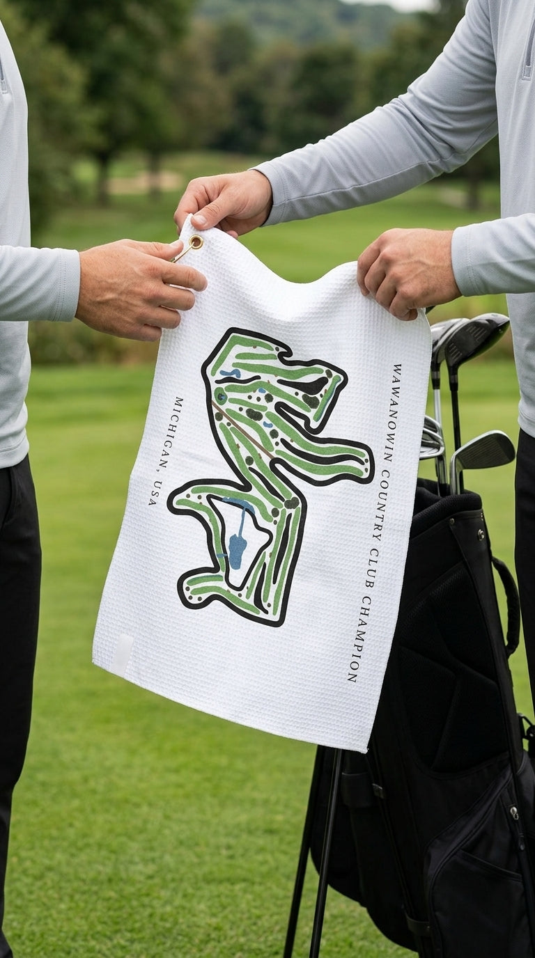 Wawanowin Country Club Golf Course Prints, Michigan | Golf Course Print Towels | Golf Course Microfiber