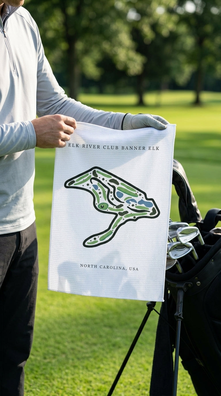 Elk River Club Golf Course Print, North Carolina | Golf Course Print Towels | Golf Course Microfiber
