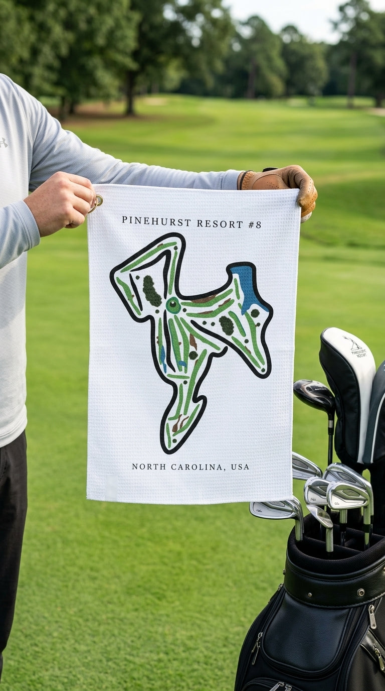 Pinehurst Resort #8 Golf Course Prints, North Carolina | Golf Course Print Towels | Golf Course Microfiber