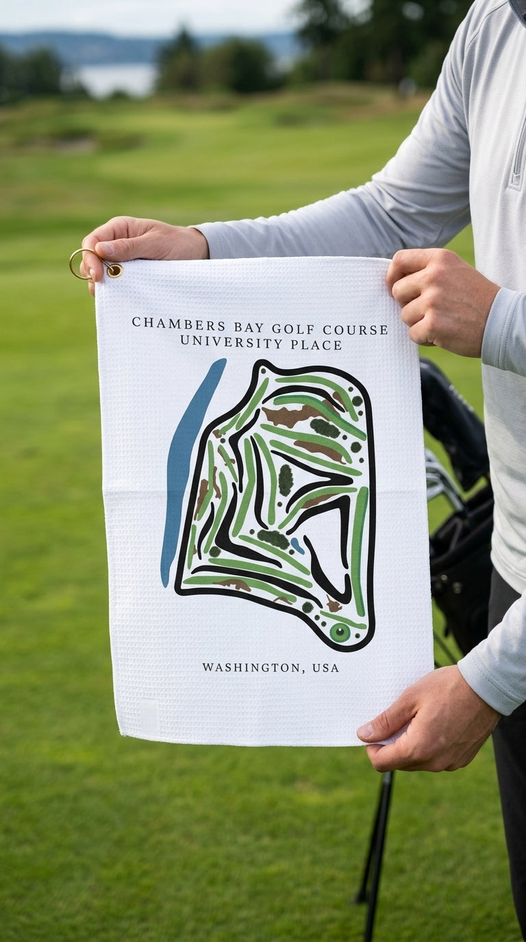 Chambers Bay Golf Course Prints, Washington | Golf Course Print Towels | Golf Course Microfiber
