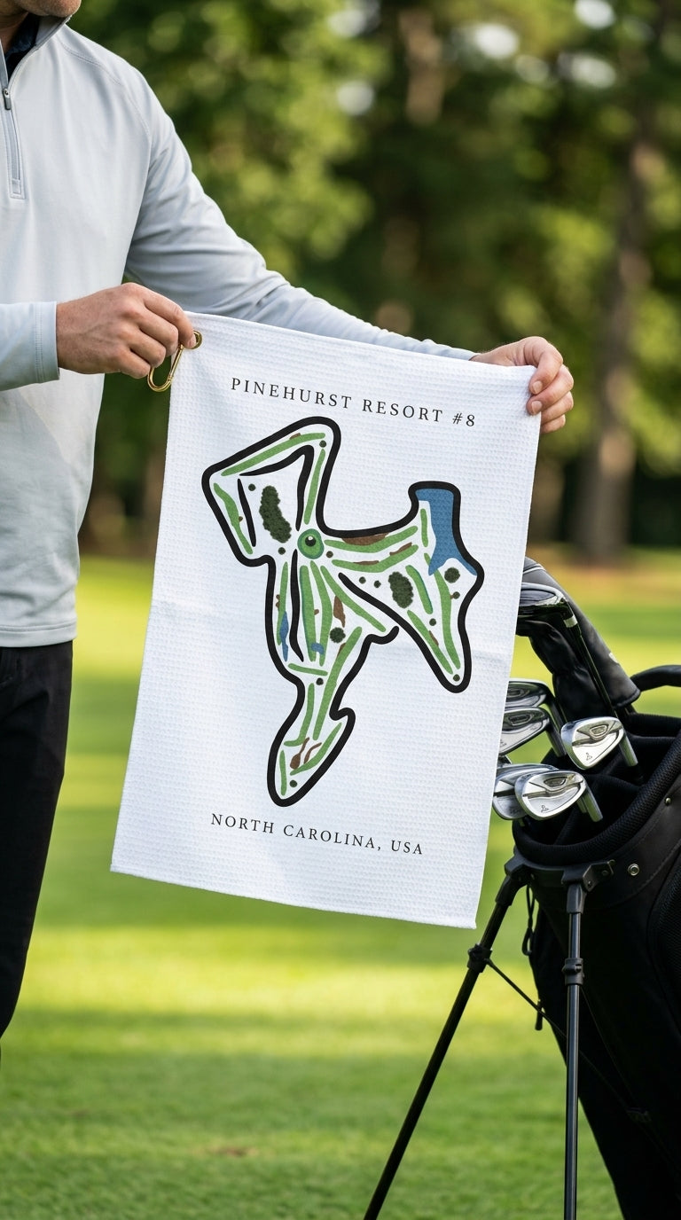 Pinehurst Resort #8 Golf Course Prints, North Carolina | Golf Course Print Towels | Golf Course Microfiber
