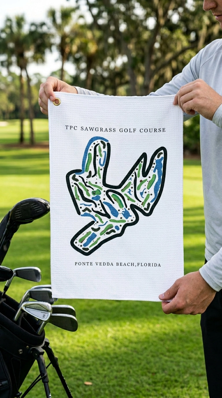TPC Sawgrass Golf Course Print, Florida | Golf Course Print Towels | Golf Course Microfiber