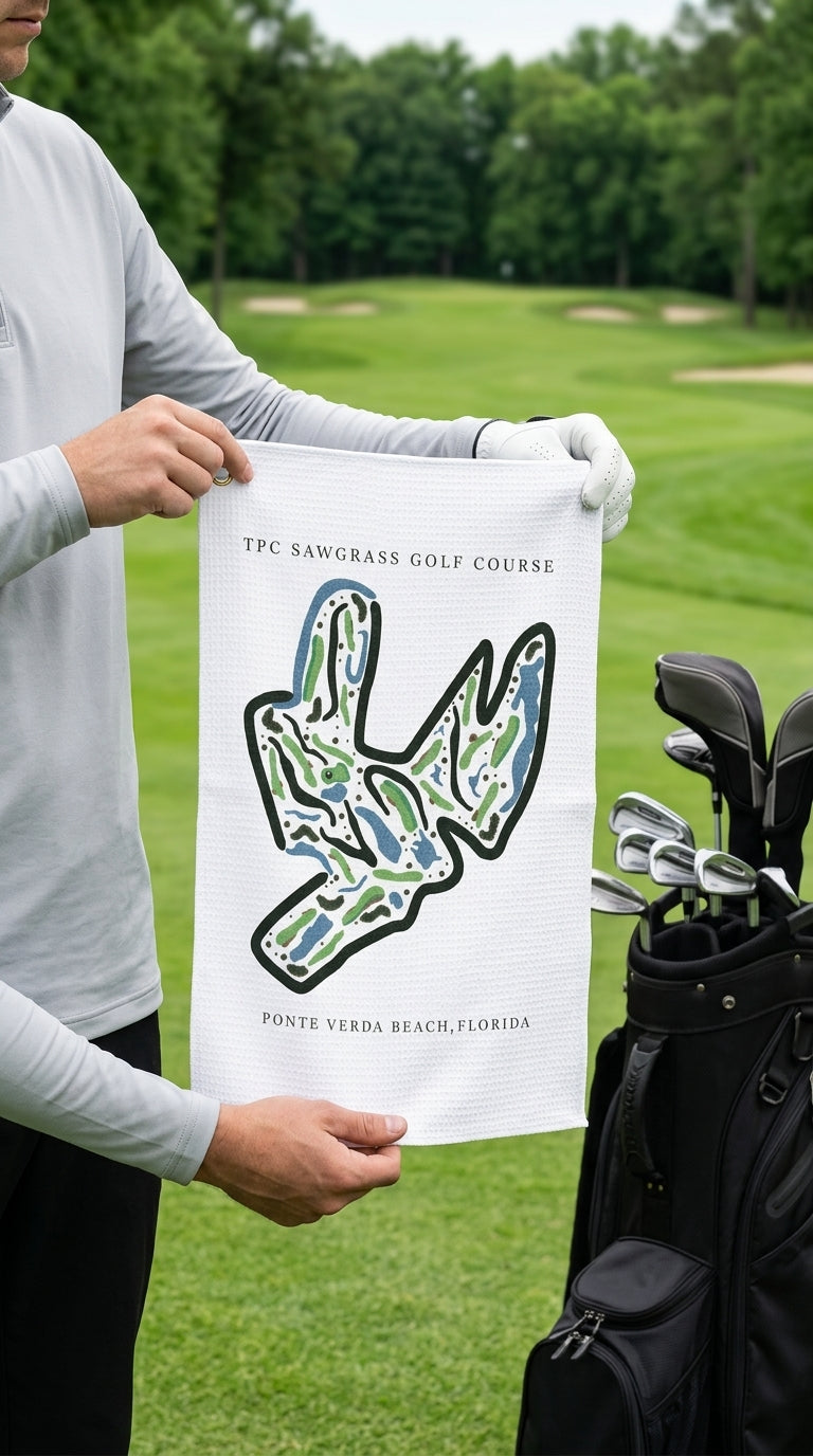 TPC Sawgrass Golf Course Print, Florida | Golf Course Print Towels | Golf Course Microfiber
