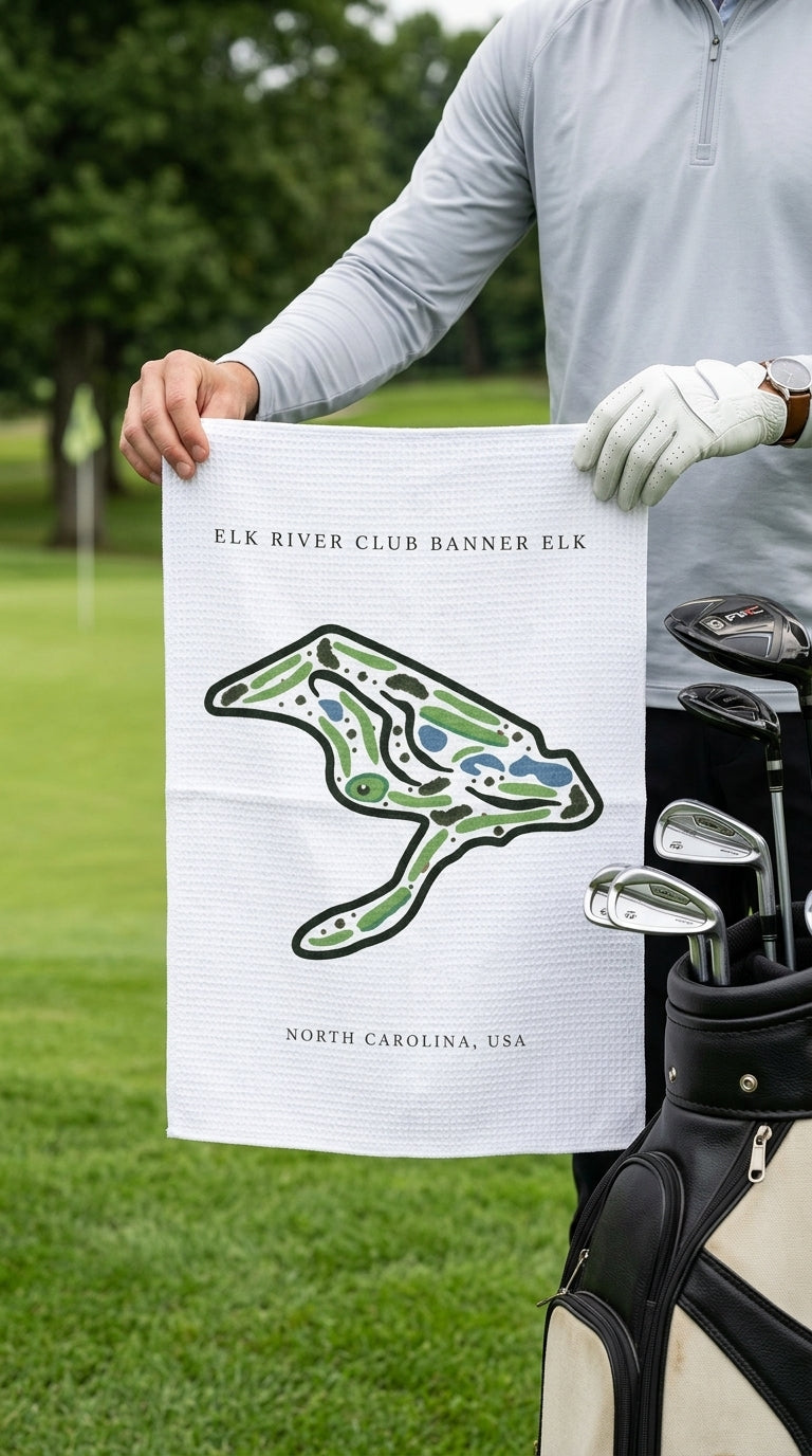 Elk River Club Golf Course Print, North Carolina | Golf Course Print Towels | Golf Course Microfiber