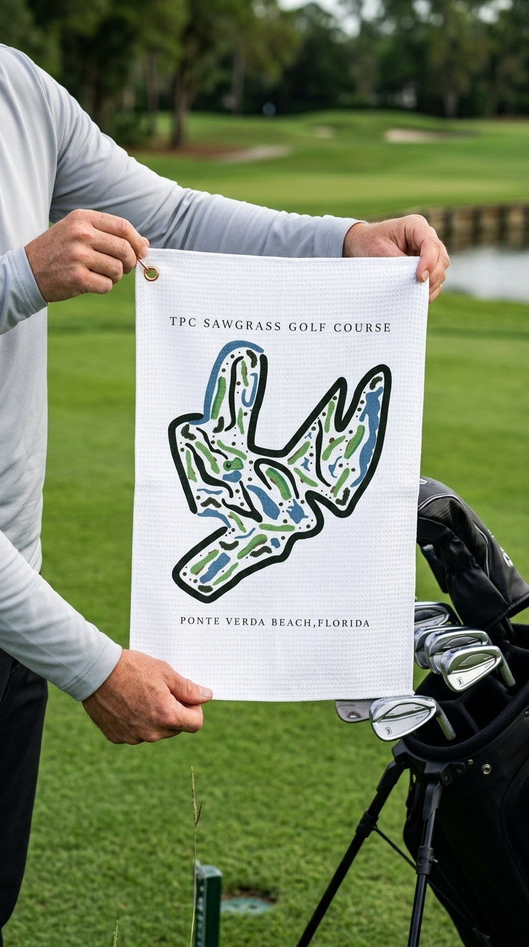 TPC Sawgrass Golf Course Print, Florida | Golf Course Print Towels | Golf Course Microfiber