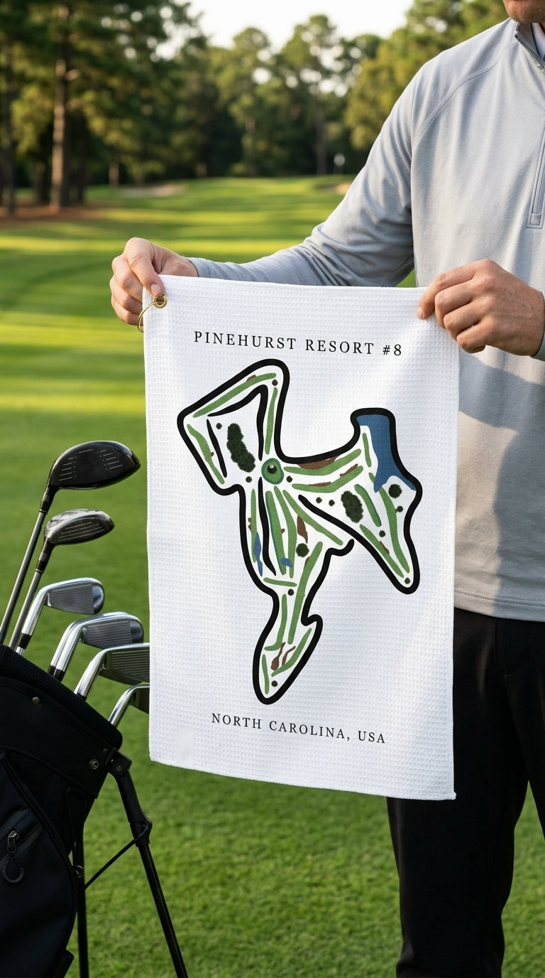 Pinehurst Resort #8 Golf Course Prints, North Carolina | Golf Course Print Towels | Golf Course Microfiber