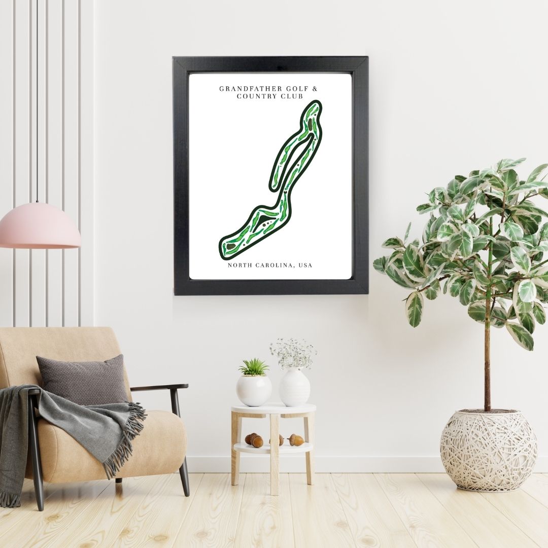 Grandfather Golf & Country Club Golf Course Prints, North Carolina, Golf Map Artwork