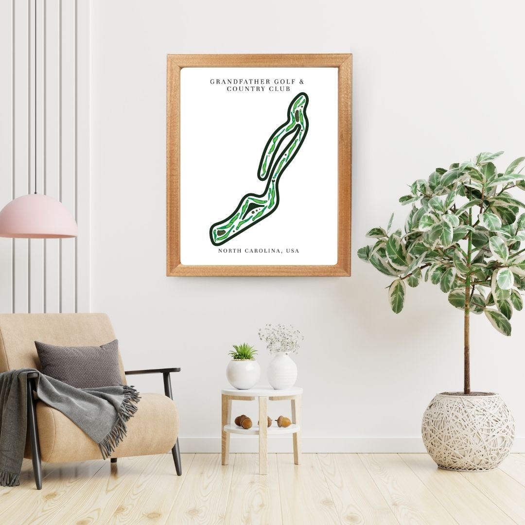 Grandfather Golf & Country Club Golf Course Prints, North Carolina, Golf Map Artwork