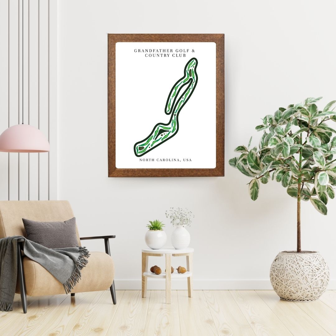 Grandfather Golf & Country Club Golf Course Prints, North Carolina, Golf Map Artwork