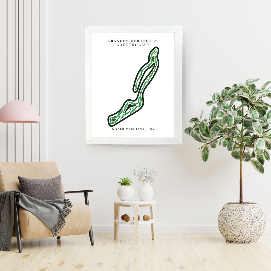 Grandfather Golf & Country Club Golf Course Prints, North Carolina, Golf Map Artwork