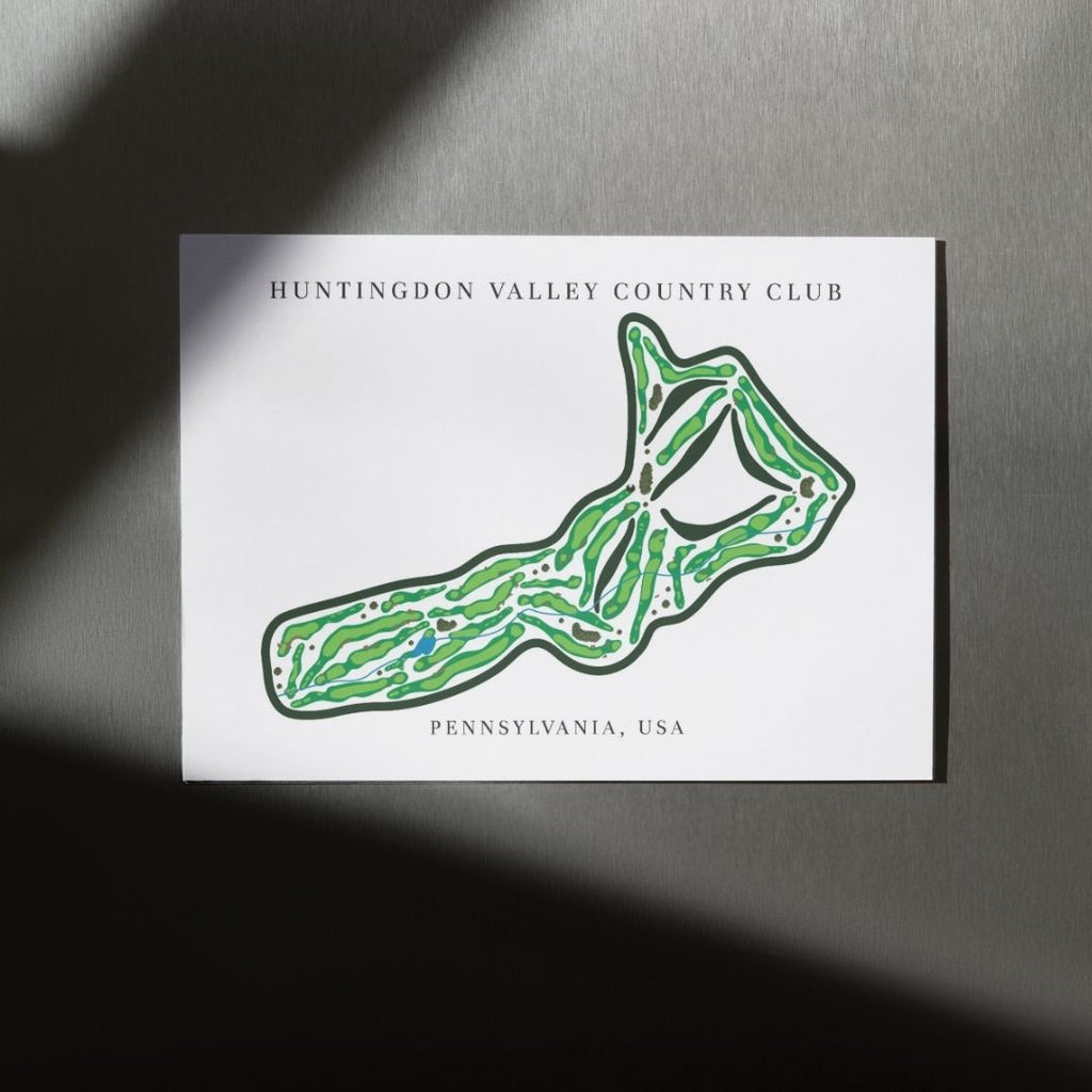 Huntingdon Valley Country Club Golf Course Prints, Pennsylvania, Golf Map Artwork
