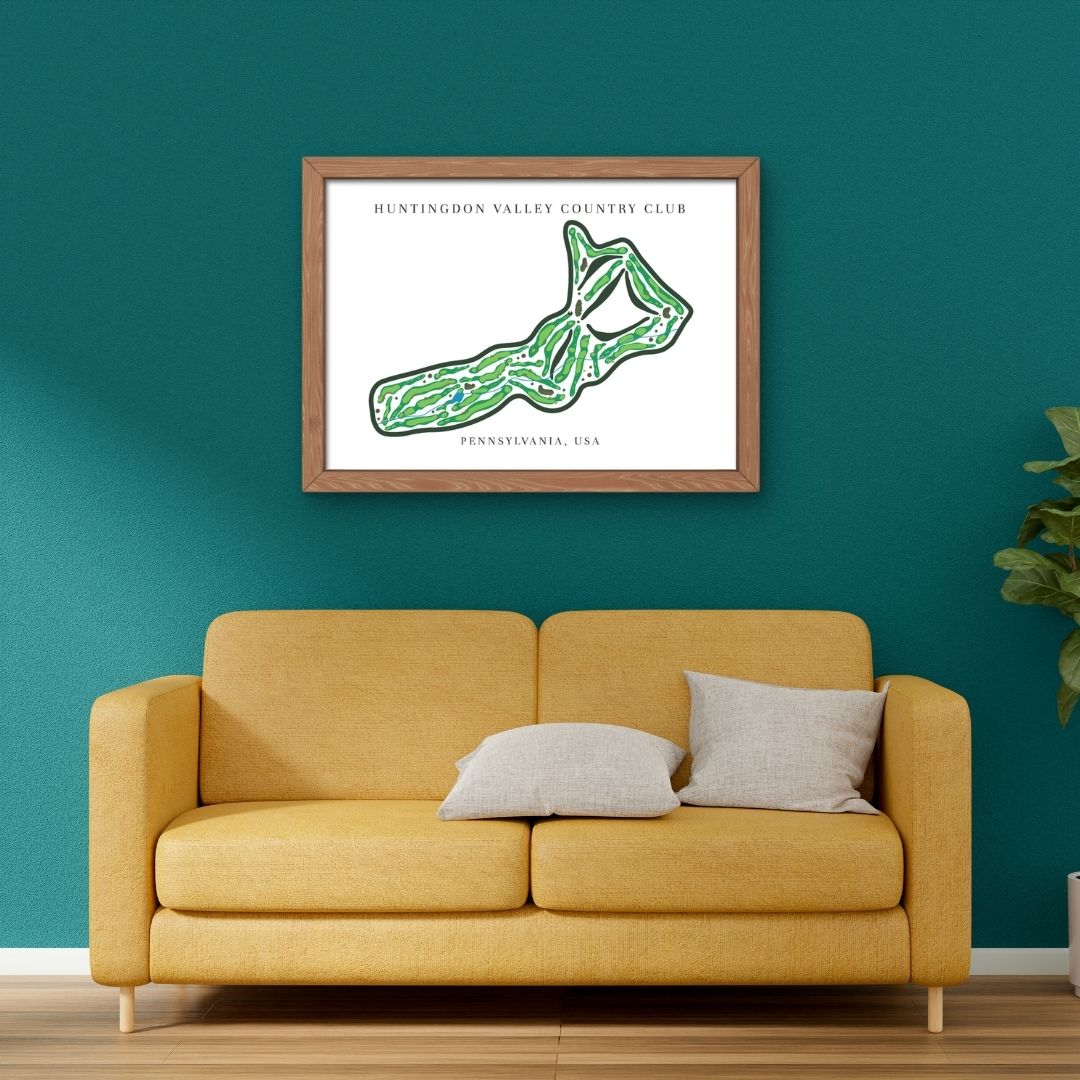 Huntingdon Valley Country Club Golf Course Prints, Pennsylvania, Golf Map Artwork
