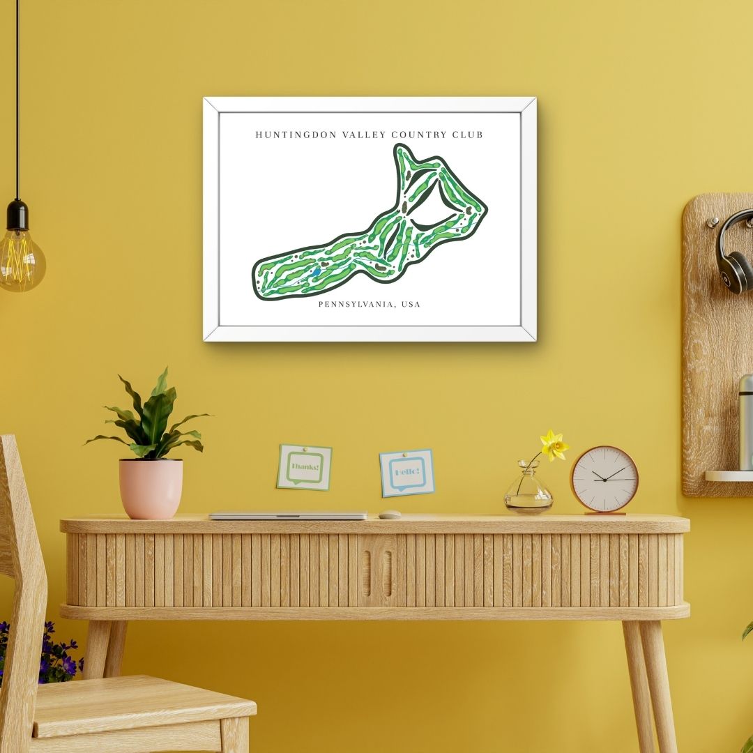 Huntingdon Valley Country Club Golf Course Prints, Pennsylvania, Golf Map Artwork