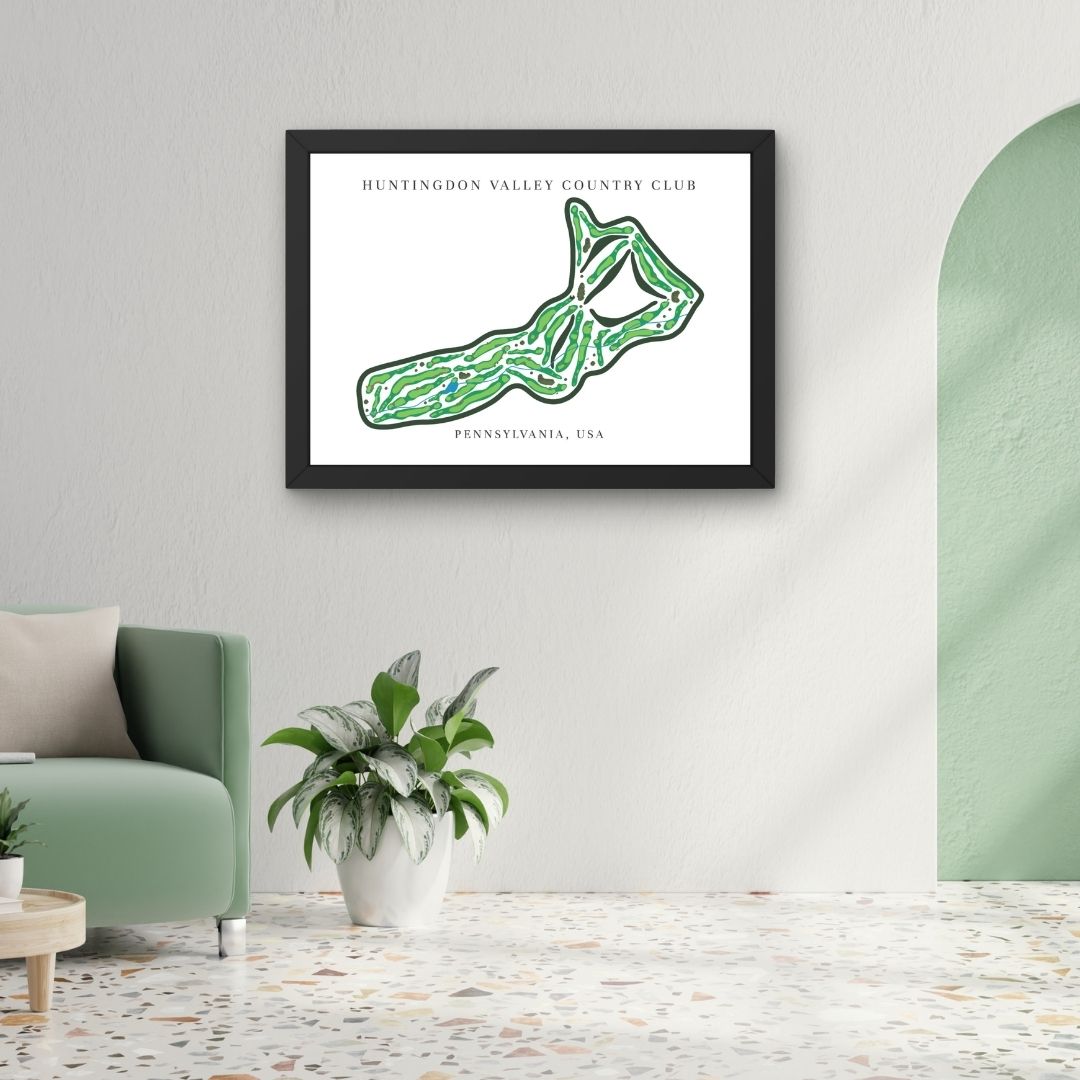 Huntingdon Valley Country Club Golf Course Prints, Pennsylvania, Golf Map Artwork