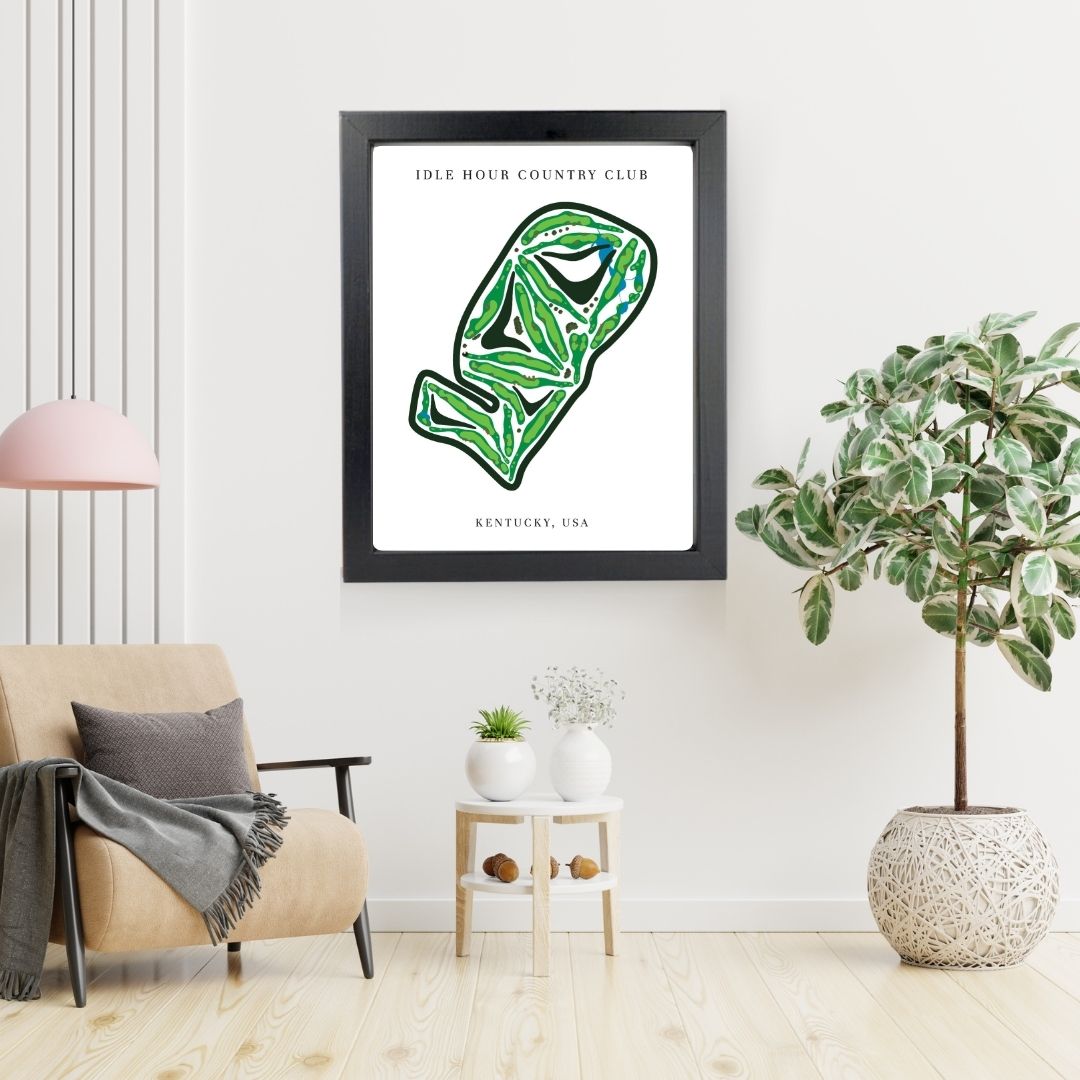 Idle Hour Country Club Golf Course Prints, Kentucky, Golf Map Artwork
