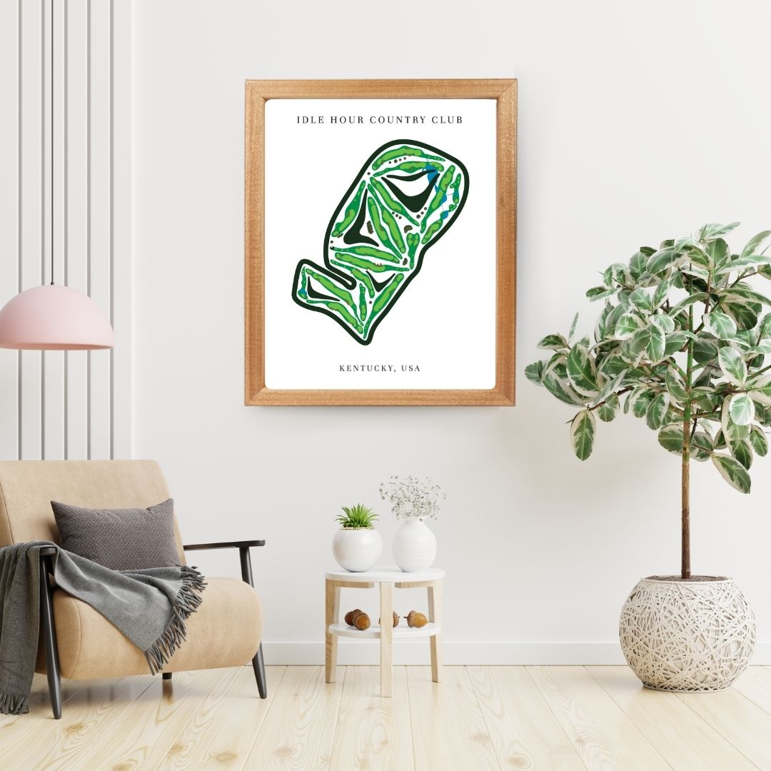 Idle Hour Country Club Golf Course Prints, Kentucky, Golf Map Artwork