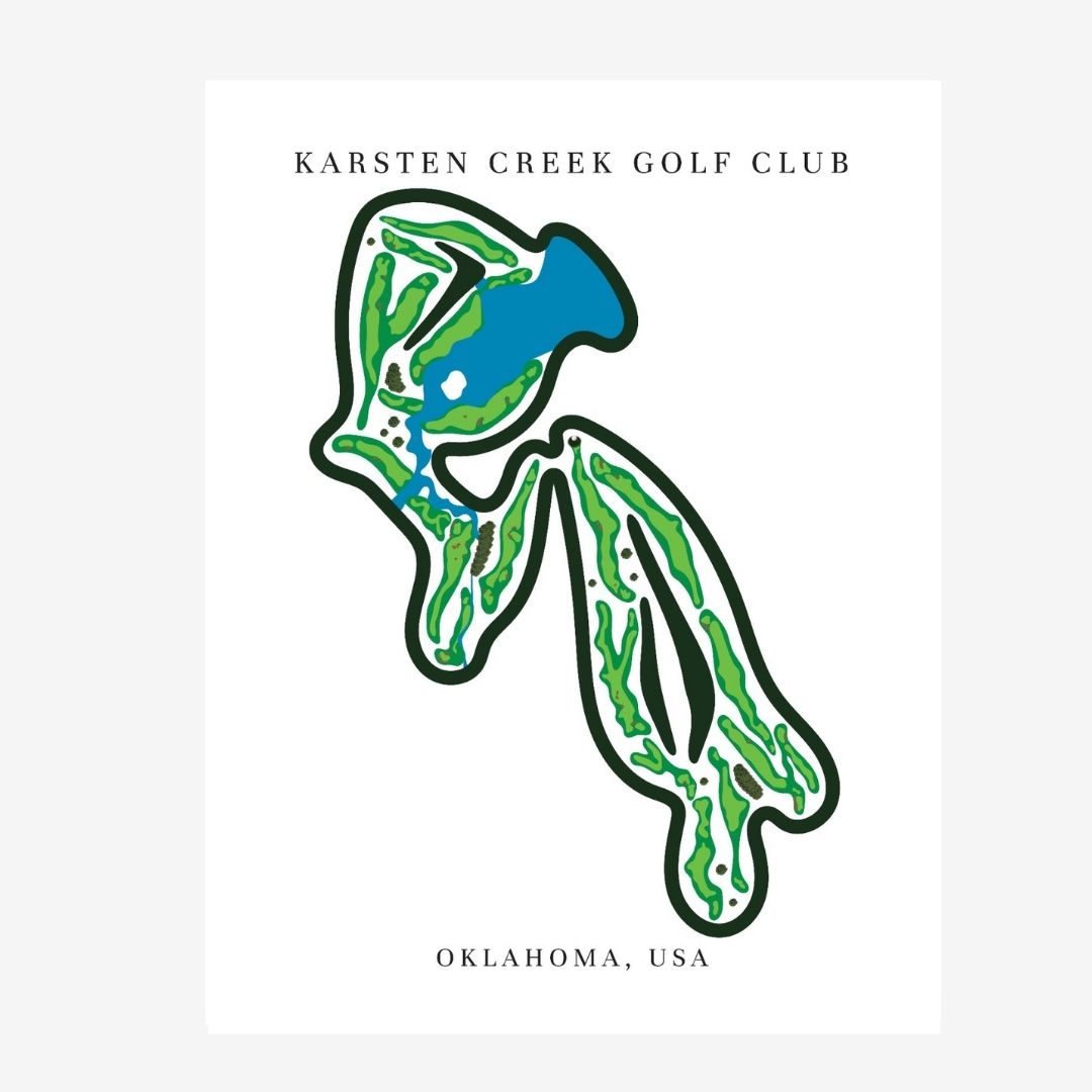 Karsten Creek Golf Club Golf Course Prints, Oklahoma, Golf Map Artwork