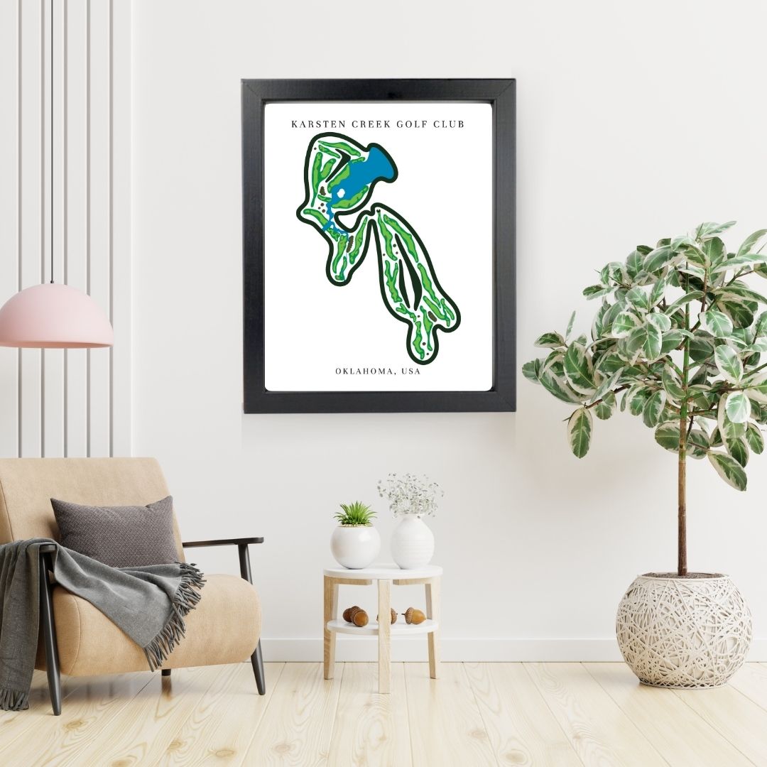 Karsten Creek Golf Club Golf Course Prints, Oklahoma, Golf Map Artwork