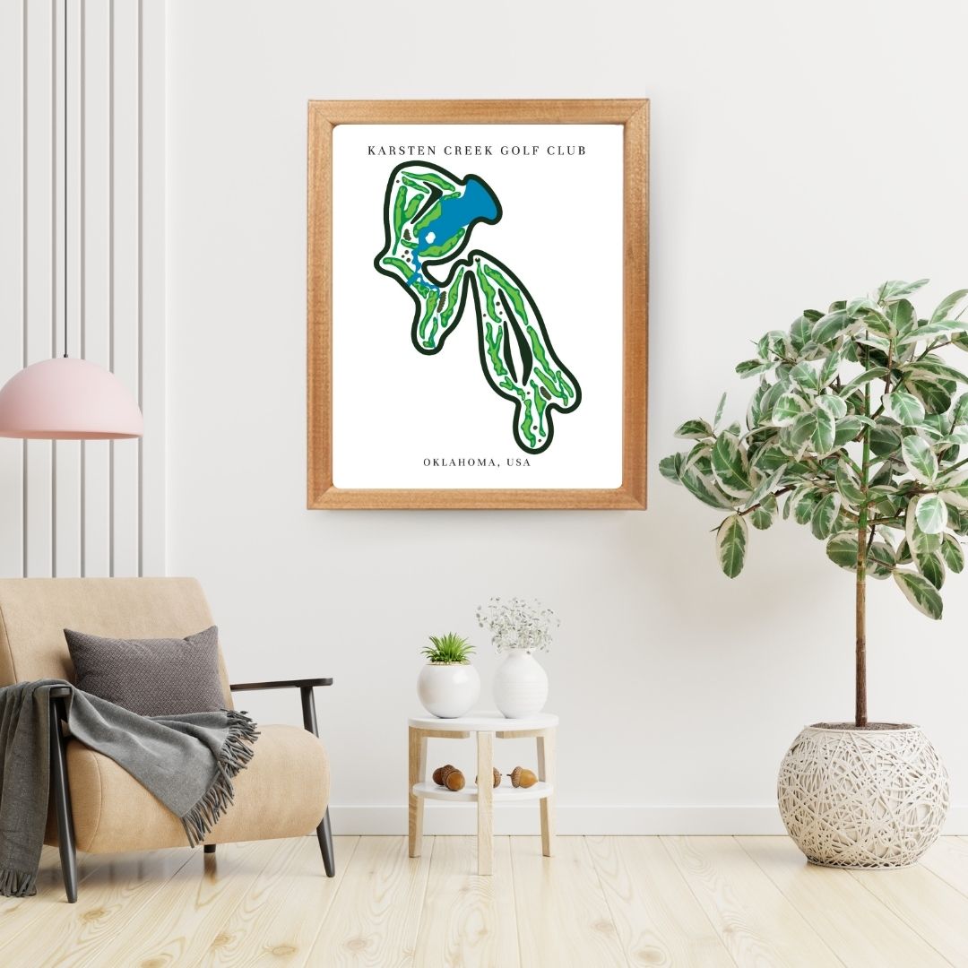 Karsten Creek Golf Club Golf Course Prints, Oklahoma, Golf Map Artwork