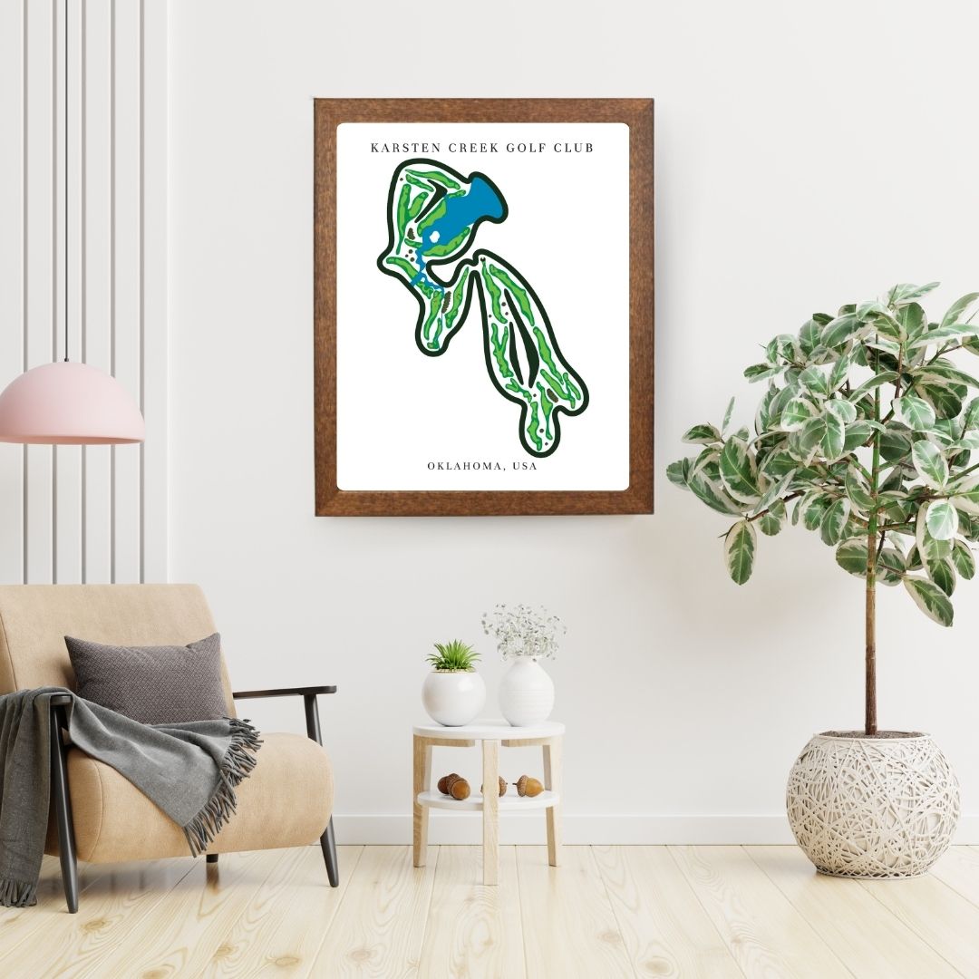 Karsten Creek Golf Club Golf Course Prints, Oklahoma, Golf Map Artwork