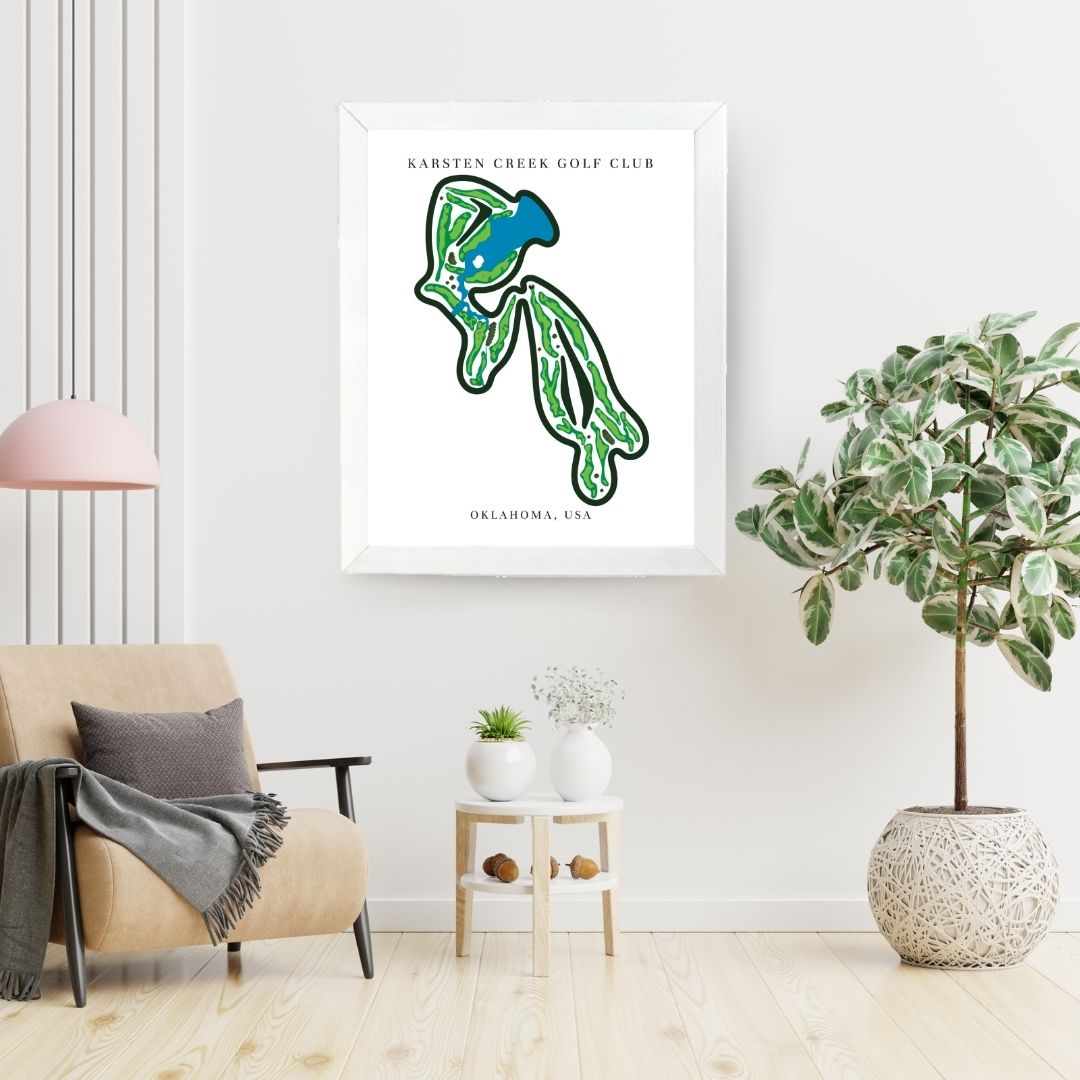 Karsten Creek Golf Club Golf Course Prints, Oklahoma, Golf Map Artwork