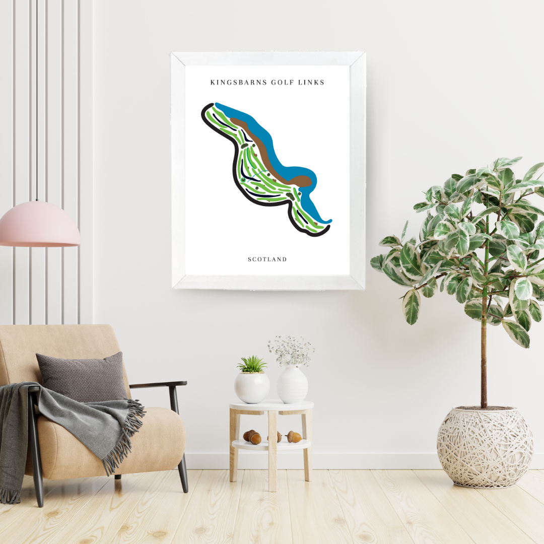 Kingsbarns Golf Links Golf Course Prints, Scotland, Golf Map Artwork