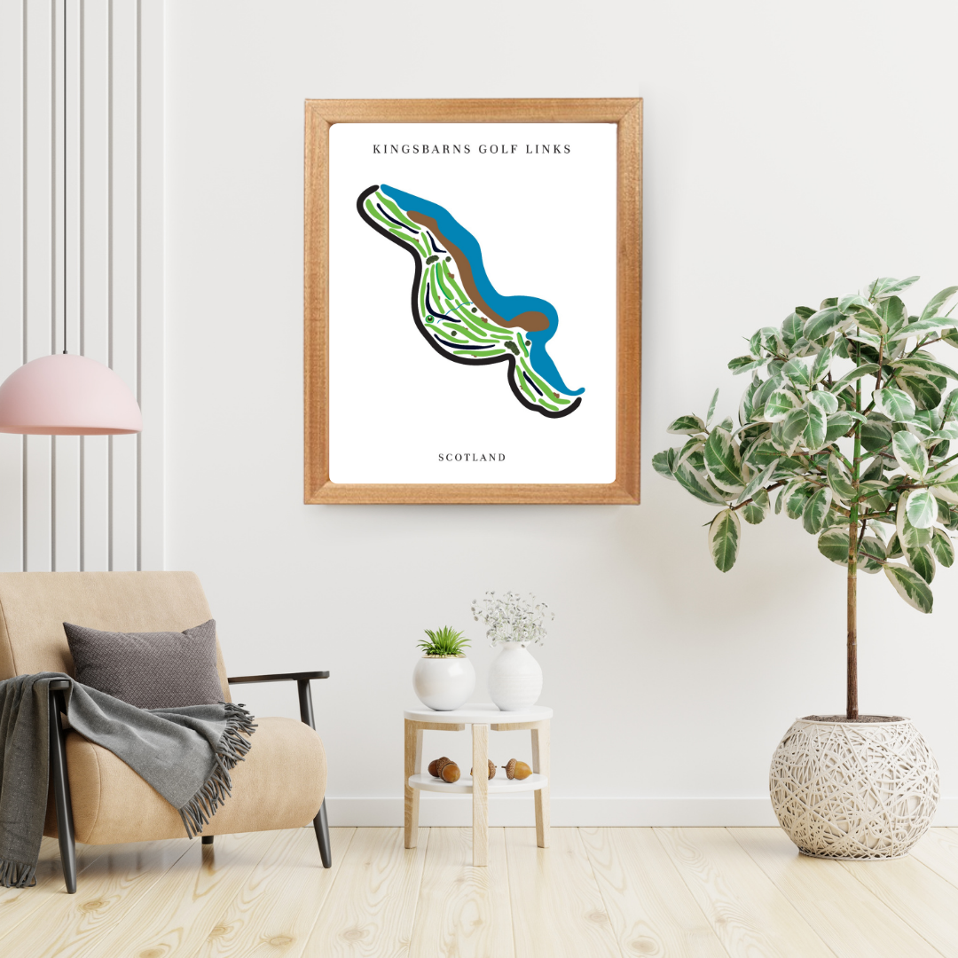Kingsbarns Golf Links Golf Course Prints, Scotland, Golf Map Artwork