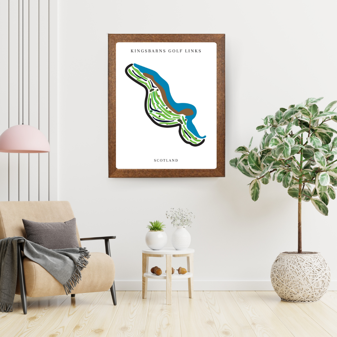 Kingsbarns Golf Links Golf Course Prints, Scotland, Golf Map Artwork