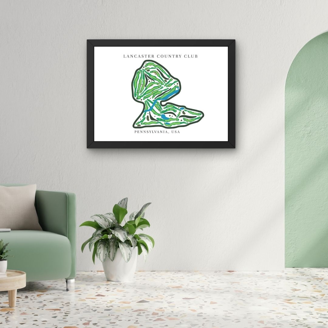 Lancaster Country Club Golf Course Prints, Pennsylvania, Golf Map Artwork