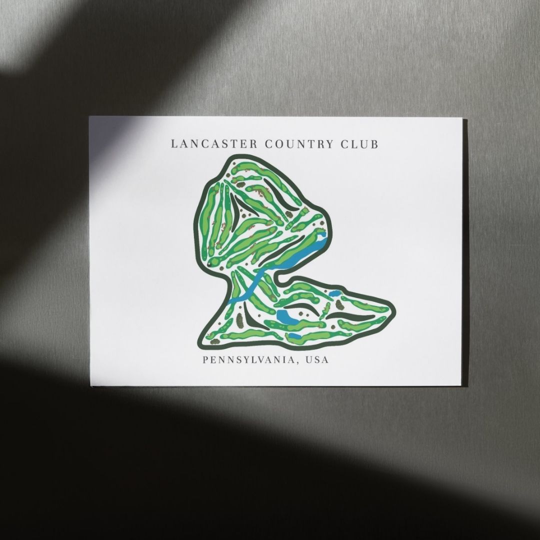 Lancaster Country Club Golf Course Prints, Pennsylvania, Golf Map Artwork